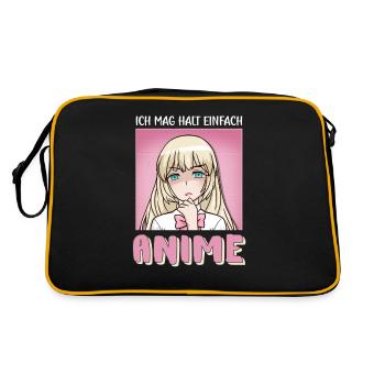 J’aime juste anime kawaii girl - Sac Retro - noir/or - Dos