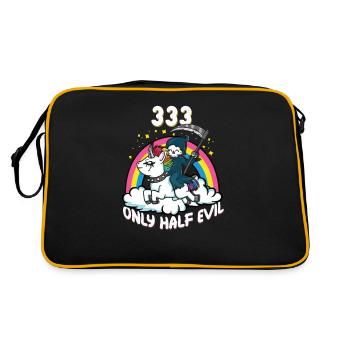 333 Only Half Evil Creepy Cute Death Metal - Retro Bag - black/gold - Back
