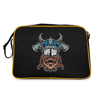 Lustiges Skandinavisches Bart-design - Retro Tasche - Schwarz/Gold - Hinten