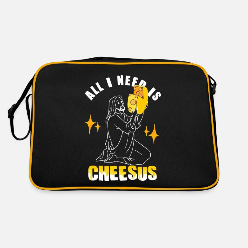 Alles Was Ich Brauche Ist Cheesus - Käse Retro Tasche