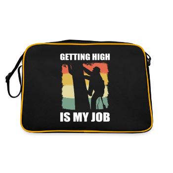 Getting High Is My Job Lumberjack Tree Climber - Retro Bag - black/gold - Back