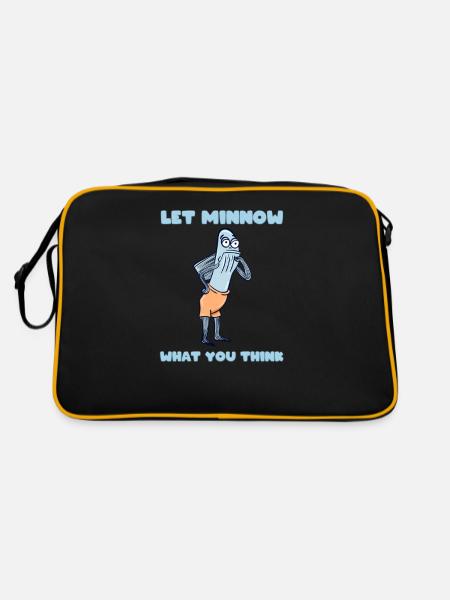 Elritze Wortspiel für Tierliebhaber - Retro Tasche - Schwarz/Gold - Hinten