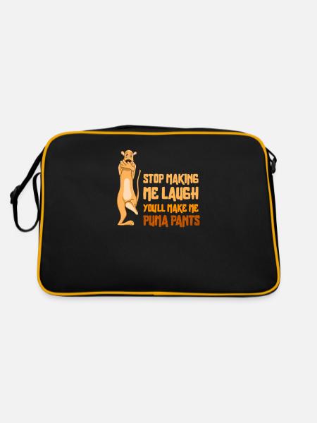 Wortspiel für Tierliebhaber - Retro Tasche - Schwarz/Gold