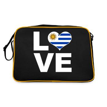 J’aime le drapeau du cœur de l’Uruguay Uruguay - Sac Retro - noir/or - Dos