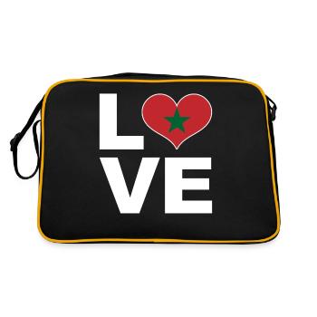 J’aime le Maroc coeur drapeau Maroc - Sac Retro - noir/or - Dos