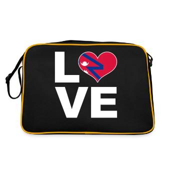 I love Nepal heart flag Nepal - Retro Bag - black/gold - Back