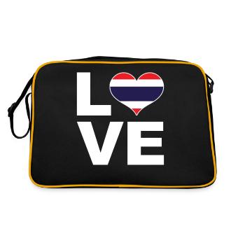 J’aime le drapeau du cœur de la Thaïlande - Sac Retro - noir/or - Dos