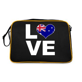 J’aime l’Australie drapeau du cœur Australie - Sac Retro - noir/or - Dos