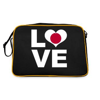 J’adore le drapeau du cœur du Japon - Sac Retro - noir/or - Dos