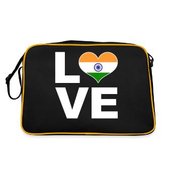 I love India heart flag India - Retro Bag - black/gold - Back