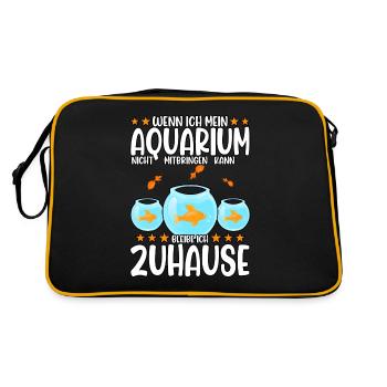 Aquarianer - Retro Tasche - Schwarz/Gold - Hinten