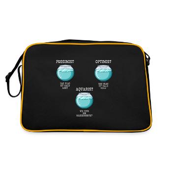 Pessimist Optimist Aquarist Aquarianer - Retro Bag - black/gold - Back