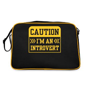 Vorsicht Ich Bin Ein Introvertierter Schüchtern - Retro Tasche - Schwarz/Gold - Hinten