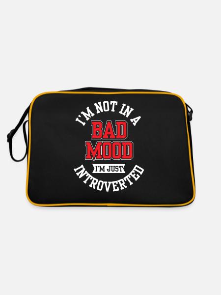 Pas de mauvaise humeur je suis juste un introverti - Sac Retro - noir/or - Dos