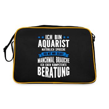 Aquarianer - Retro Tasche - Schwarz/Gold - Hinten