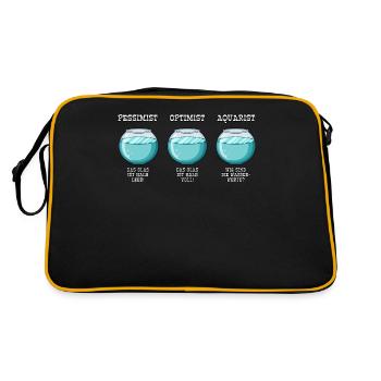 Pessimist Optimist Aquarist Aquarianer - Retro Bag - black/gold - Back