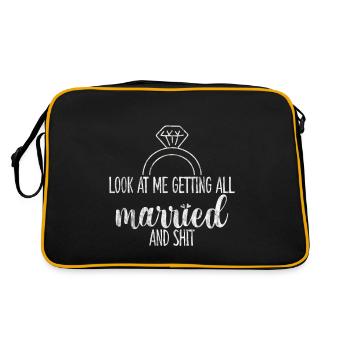 Look At Me Getting All Married And Shit 4 - Retro Tasche - Schwarz/Gold - Hinten