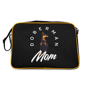 Doberman Mama Gift - Retro Bag - black/gold - Back