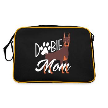 Doberman Pinscher Mama Dog Breed - Retro Bag - black/gold - Back