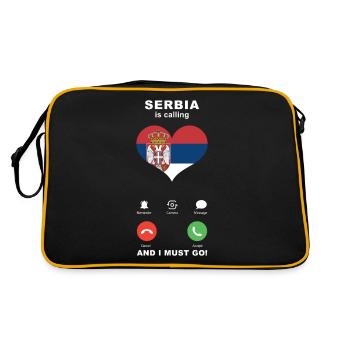 La Serbie appelle La Serbie Heart Souvenir - Sac Retro - noir/or - Dos