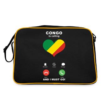 Kongo is calling Kongo Herz Souvenir - Retro Tasche - Schwarz/Gold - Hinten