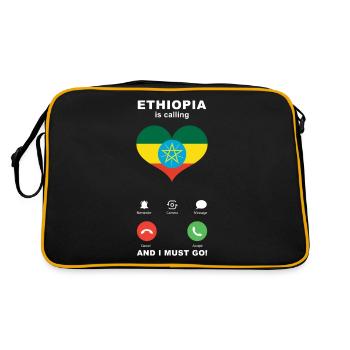 Ethiopia is calling Ethiopia Heart Souvenir - Retro Bag - black/gold - Back