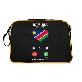 Namibia is calling Namibia Heart Souvenir - Retro Bag - black/gold - Back