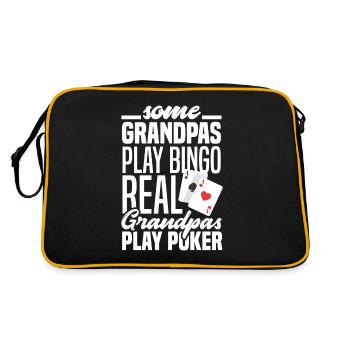 Poker Player Grandpa Poker Player Poker Gift - Retro Bag - black/gold - Back