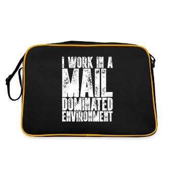 I Work In A Mail Dominated Environment I Mailman - Retro Bag - black/gold - Back