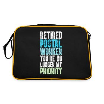 Retired Postal Worker Funny Mailman - Retro Bag - black/gold - Back