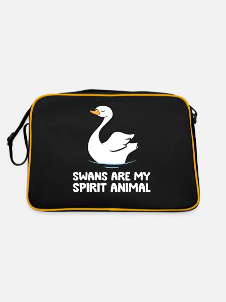 Les cygnes sont mon âme animale Funnier - Sac Retro - noir/or - Dos
