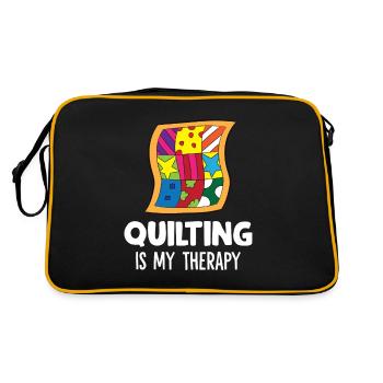 Quilting Is My Therapy Needlework Quilting - Retro Bag - black/gold - Back