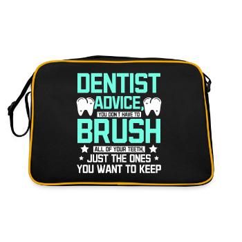 Funny dentist advice - Retro Bag - black/gold - Back