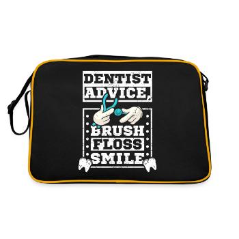 Conseils du dentiste brosse à fil dentaire sourire - Sac Retro - noir/or - Dos