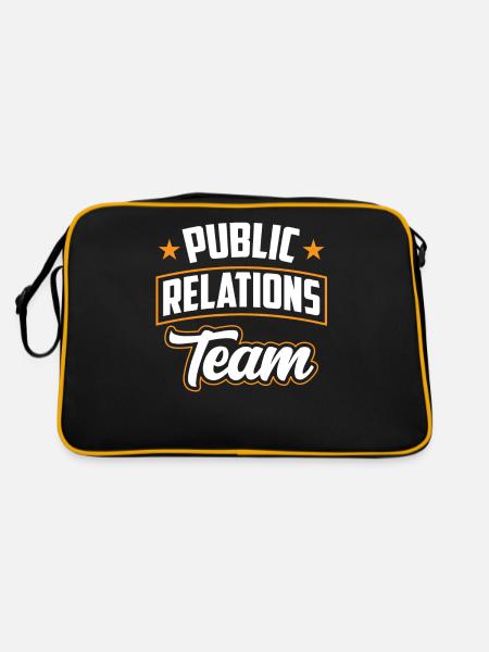 Team Öffentlichkeitsarbeit Public Relations Job PR - Retro Tasche - Schwarz/Gold - Hinten