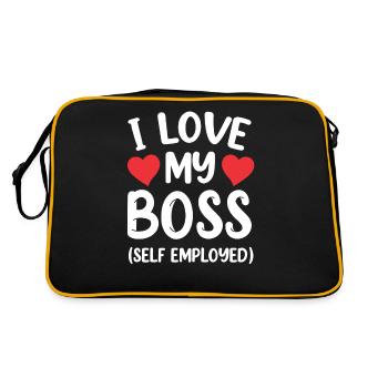 I love my boss (self-employed) freelancer - Retro Bag - black/gold - Back