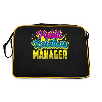 Manager for Public Relations Job PR Profession - Retro Bag - black/gold - Back