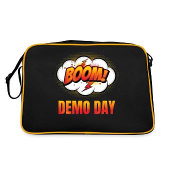 Boom heute ist Haus Abbruch Tag für Bauarbeiter - Retro Tasche - Schwarz/Gold - Hinten