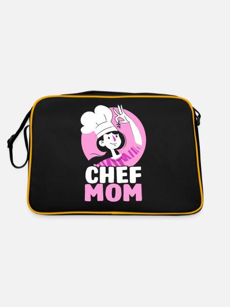 Cuisinier Maman Cuisinier Mère Cuisine - Sac Retro - noir/or - Dos