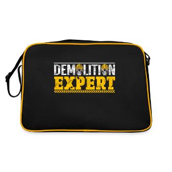 Abruch Experte mit Bauarbeiterhelm auf der - Retro Tasche - Schwarz/Gold - Hinten