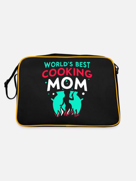 Meilleure mère cuisinière au monde Cooking Mom - Sac Retro - noir/or - Dos