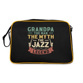 Opa Der Mann Der Mythos Die Jazz-Legende - Retro Tasche - Schwarz/Gold - Hinten