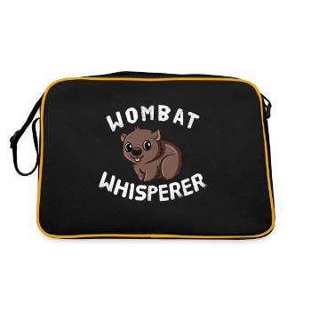 Wombat Whisperer Tiere Tierliebhaber Wombat - Retro Tasche - Schwarz/Gold - Hinten