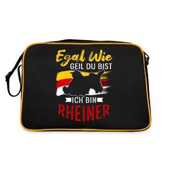 Egal Wie Geil Du Bist Ich Bin Rheiner - Retro Tasche - Schwarz/Gold - Hinten