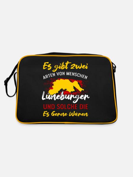 Es Gibt Zwei Arten Von Menschen Lüneburger - Retro Tasche - Schwarz/Gold - Hinten