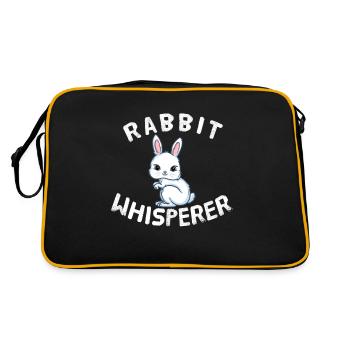 Funny Rabbit Lover Rabbit Whisperer - Retro Bag - black/gold - Back