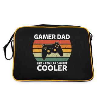 Gaming Dad Normaler Vater Nur Cooler Papa - Retro Tasche - Schwarz/Gold - Hinten