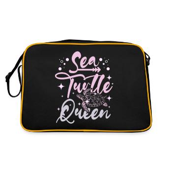 Sea Turtle queen - Retro Tasche - Schwarz/Gold - Hinten
