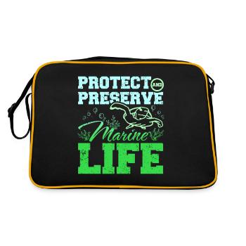 Protéger et préserver la vie marine - Sac Retro - noir/or - Dos