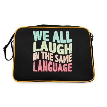 We all laugh in the same language Tolerance & Love - Retro Bag - black/gold - Back